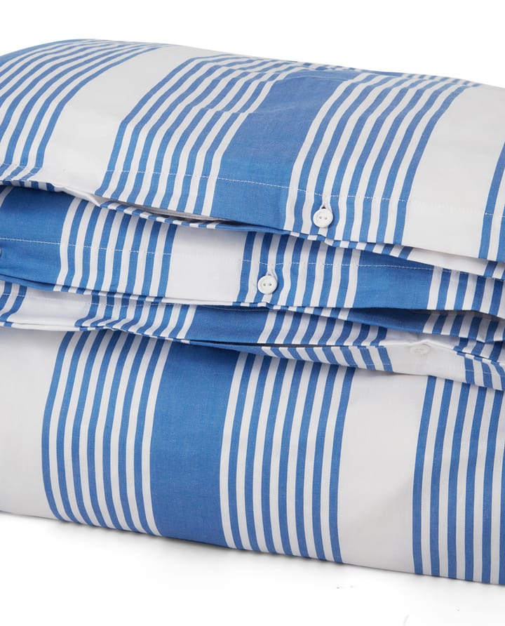 Striped Cotton Sateen sengesett 150 x 210 cm, Blå-hvit Lexington