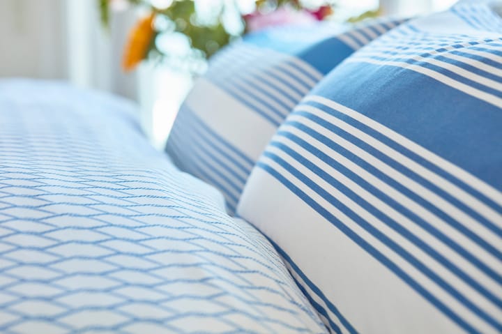 Striped Cotton Sateen sengesett 150 x 210 cm - Blå-hvit - Lexington