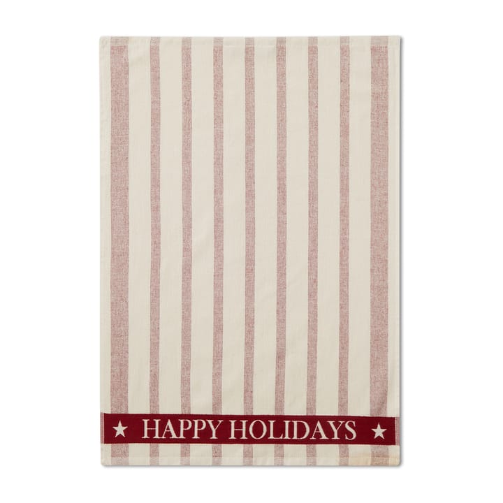 Striped Cotton Terry jacquard kjøkkenhåndkle 50 x 70 cm - Beige-red - Lexington