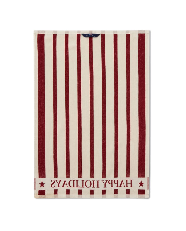 Striped Cotton Terry jacquard kjøkkenhåndkle 50 x 70 cm - Beige-red - Lexington