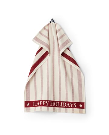 Striped Cotton Terry jacquard kjøkkenhåndkle 50 x 70 cm - Beige-red - Lexington