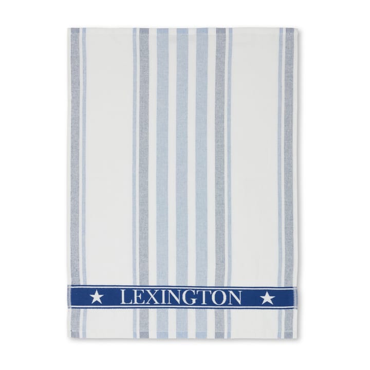 Striped Cotton Terry kjøkkenhåndkle 50 x 70 cm - White-blue - Lexington
