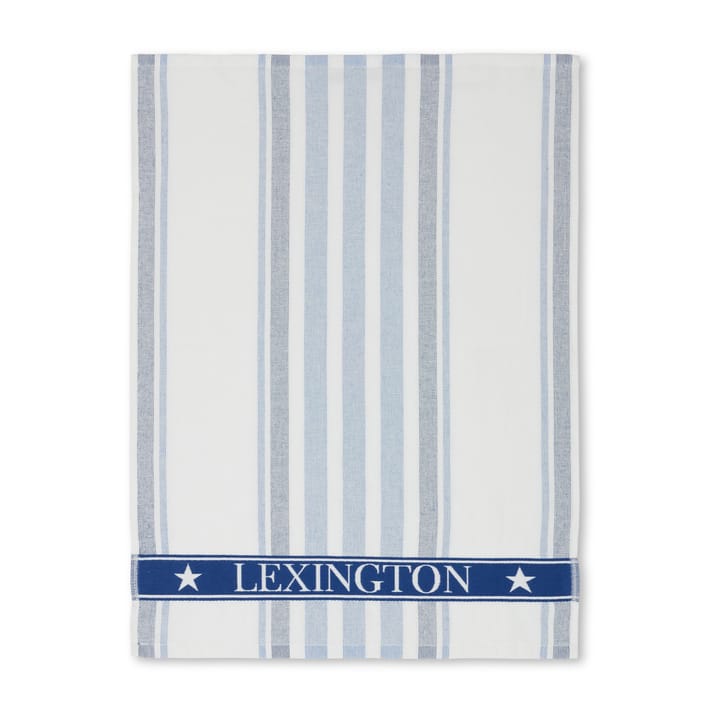 Striped Cotton Terry kjøkkenhåndkle 50 x 70 cm, White-blue Lexington