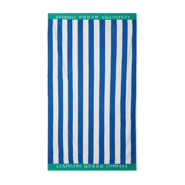 Striped Cotton Terry strandhåndkle 100 x 180 cm - Blå-hvit-grønn - Lexington