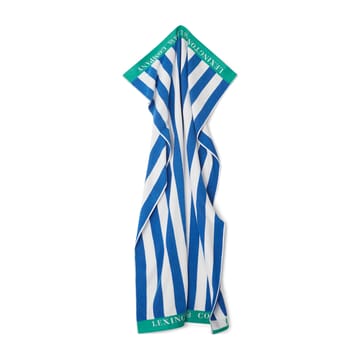 Striped Cotton Terry strandhåndkle 100 x 180 cm - Blå-hvit-grønn - Lexington
