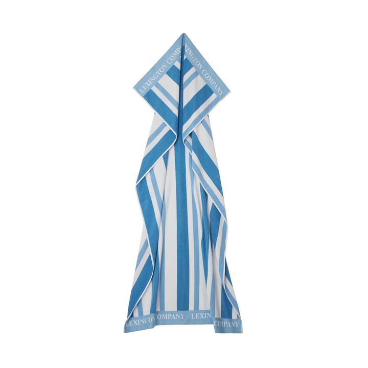 Striped Cotton Terry strandhåndkle 100 x 180 cm, Blue Lexington