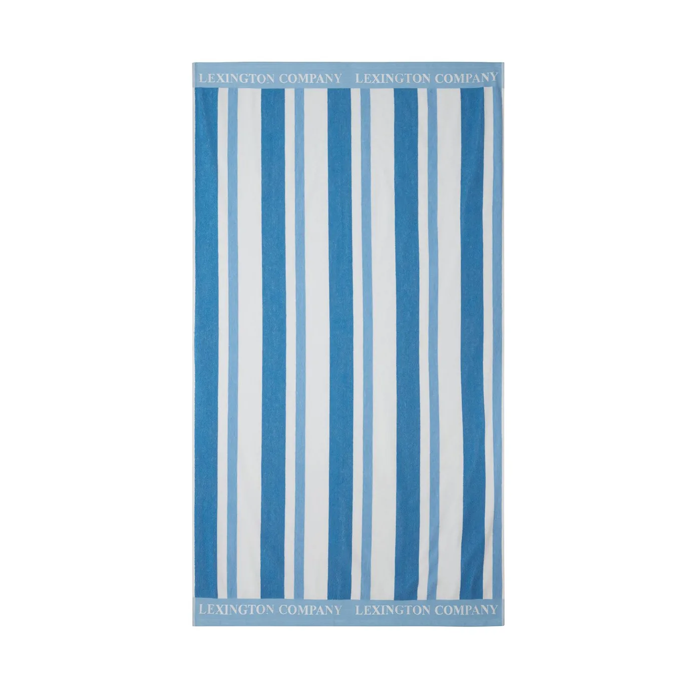 Striped Cotton Terry strandhåndkle 100 x 180 cm, Blue Lexington