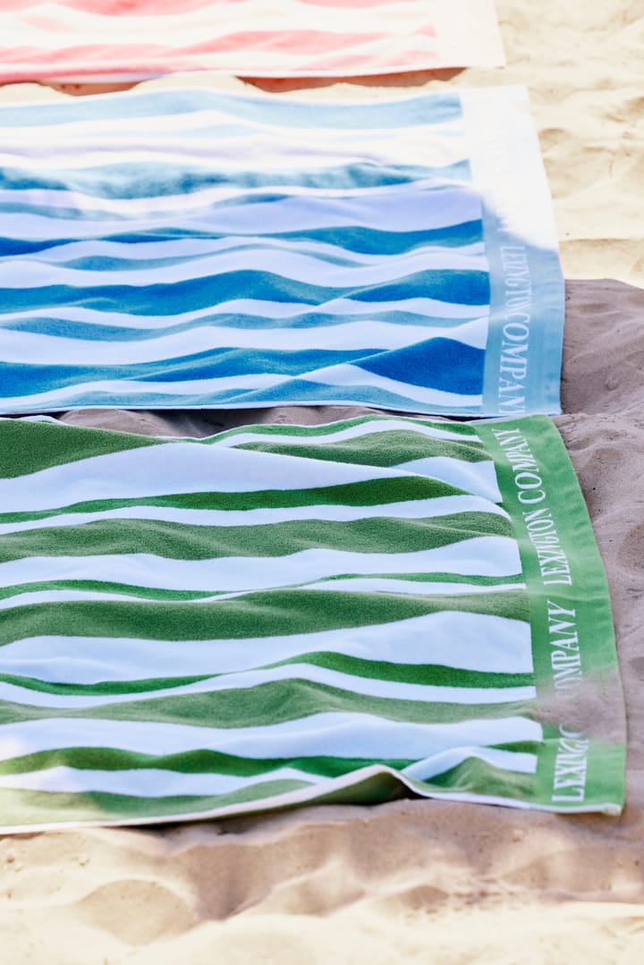 Striped Cotton Terry strandhåndkle 100 x 180 cm, Blue Lexington