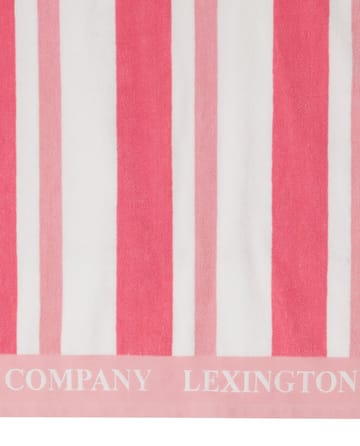 Striped Cotton Terry strandhåndkle 100 x 180 cm - Cerise - Lexington