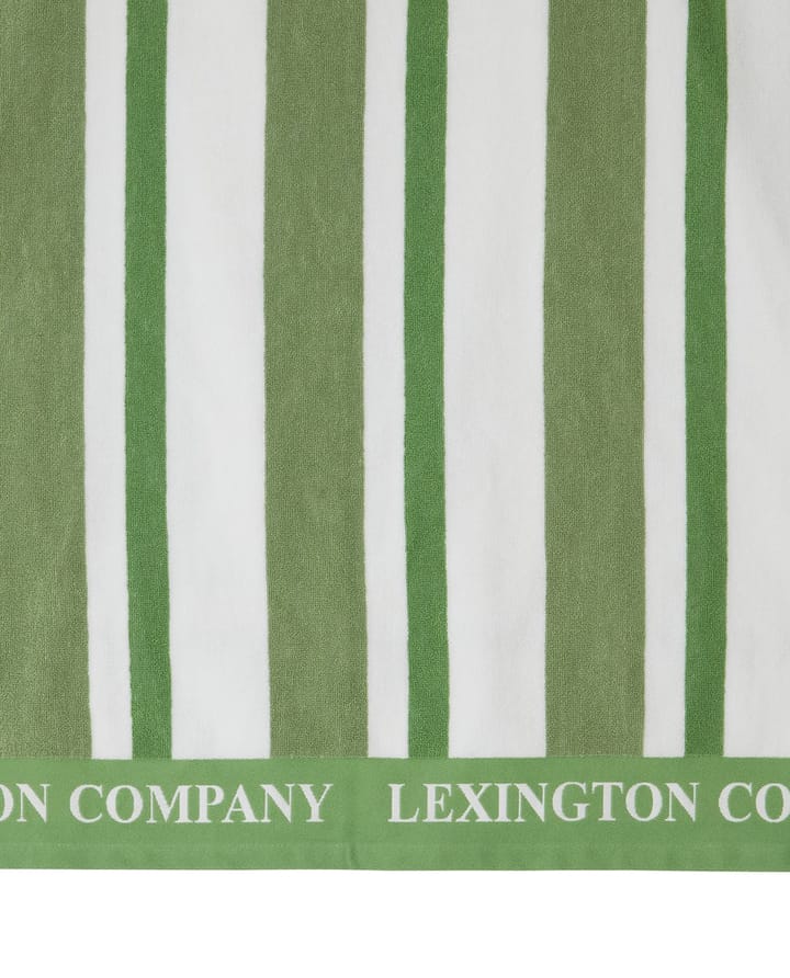 Striped Cotton Terry strandhåndkle 100 x 180 cm - Green - Lexington