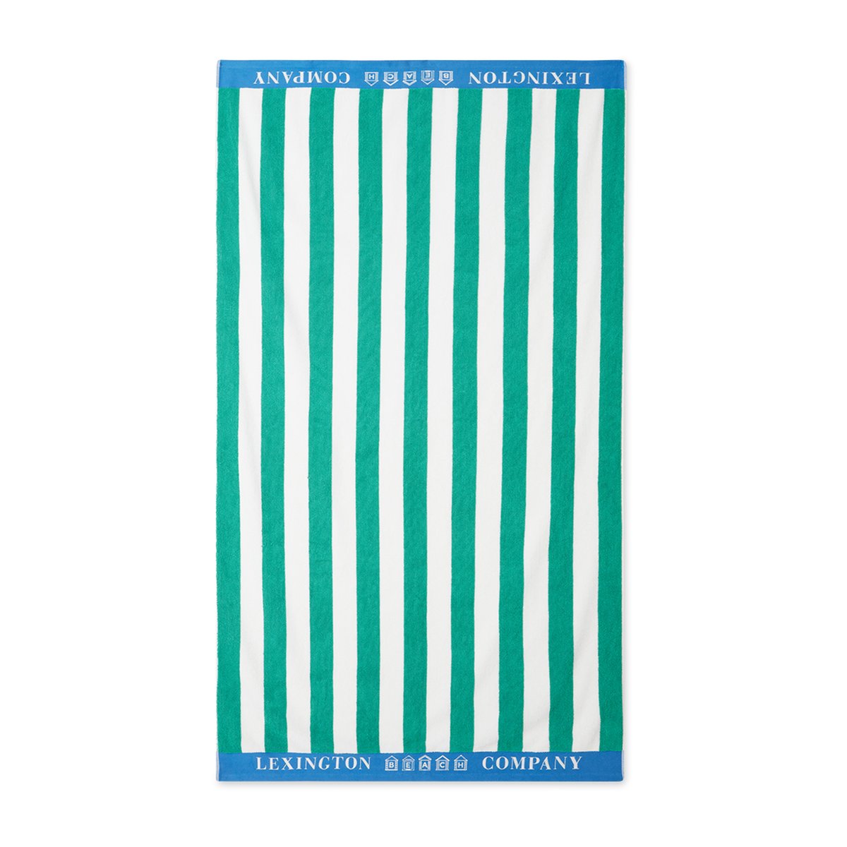 Bilde av Lexington Striped Cotton Terry strandhåndkle 100 x 180 cm Grønn-blå-hvit