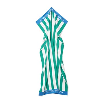 Striped Cotton Terry strandhåndkle 100 x 180 cm - Grønn-blå-hvit - Lexington