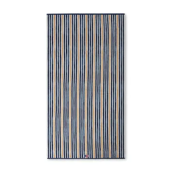 Striped Cotton Velour badehåndkle 100 x 180 cm - Blue-white-oat - Lexington