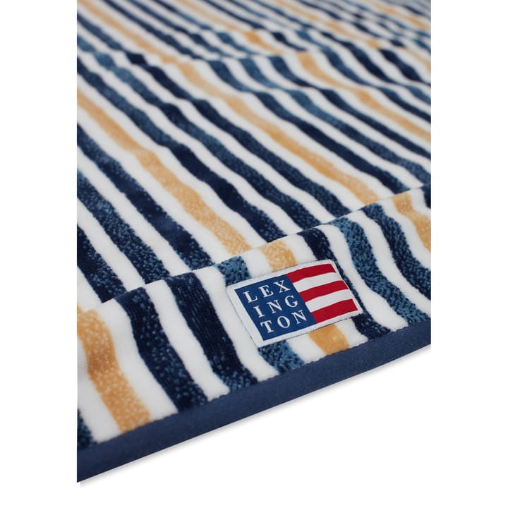 Striped Cotton Velour badehåndkle 100 x 180 cm, Blue-white-oat Lexington