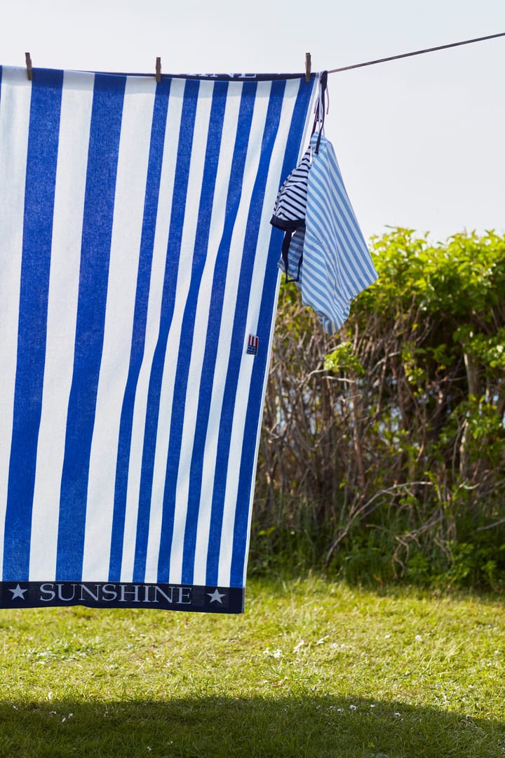 Striped Family strandhåndkle 200 x 180 cm - Blå-hvit - Lexington