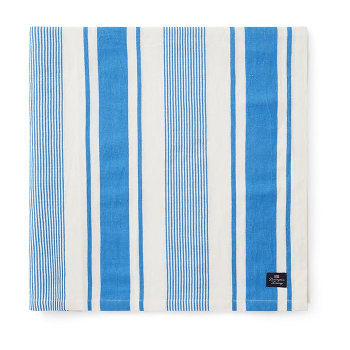 Striped Linen Cotton duk 150 x 250 cm - Blå-hvit - Lexington