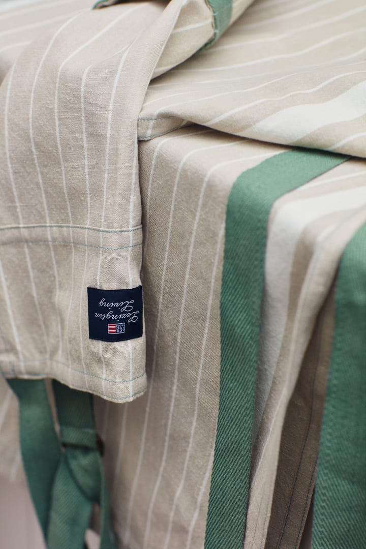 Striped Linen Cotton forkle - Beige-white-green - Lexington