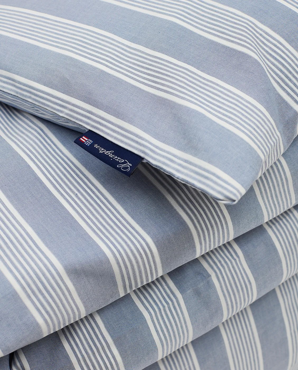 Striped Lyocell Cotton påslakan 150x210 cm, Blue-white Lexington