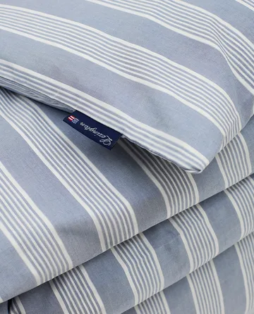 Striped Lyocell Cotton påslakan 150x210 cm - Blue-white - Lexington
