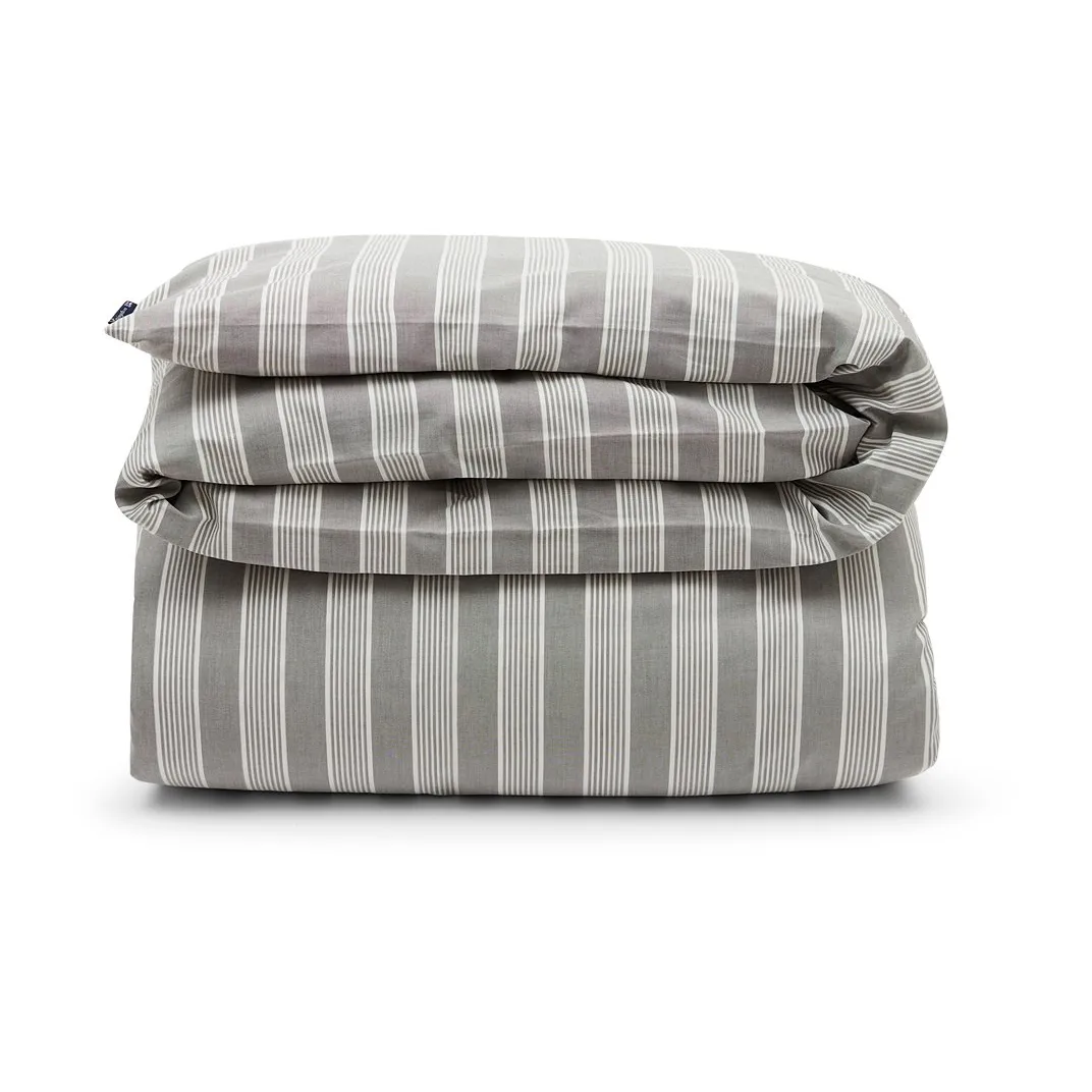 Striped Lyocell Cotton påslakan 150x210 cm, Gray-white Lexington