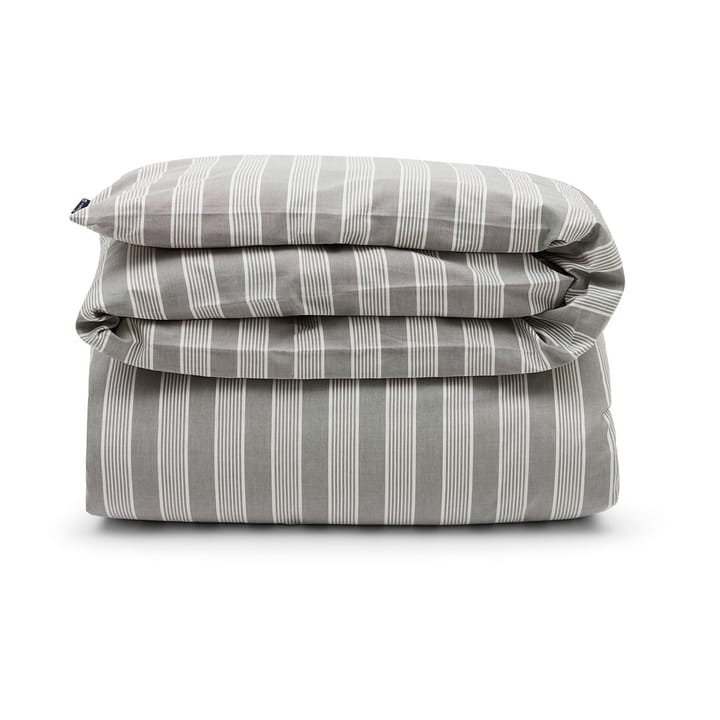 Striped Lyocell Cotton påslakan 150x210 cm - Gray-white - Lexington