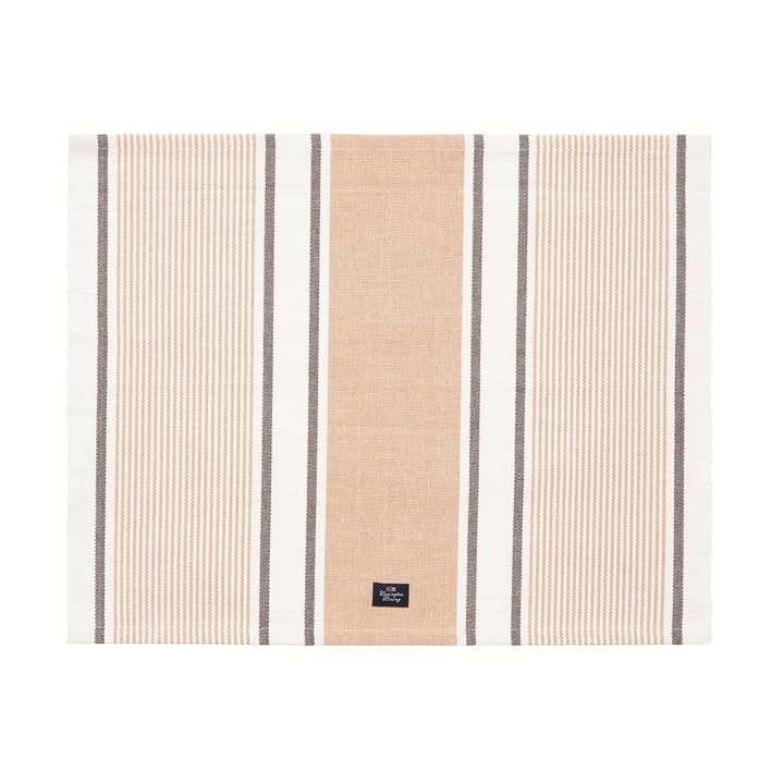Striped Organic Cotton bordbrikke 40x50 cm - Beige - Lexington