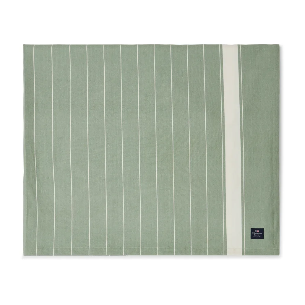 Striped Organic Cotton duk 150 x 250 cm, Green-white Lexington