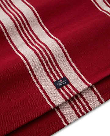 Striped Organic Cotton Rib løper 50 x 250 cm - Red-white - Lexington