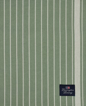 Striped Organic Cotton Rips løper 50 x 250 cm - Green-white - Lexington