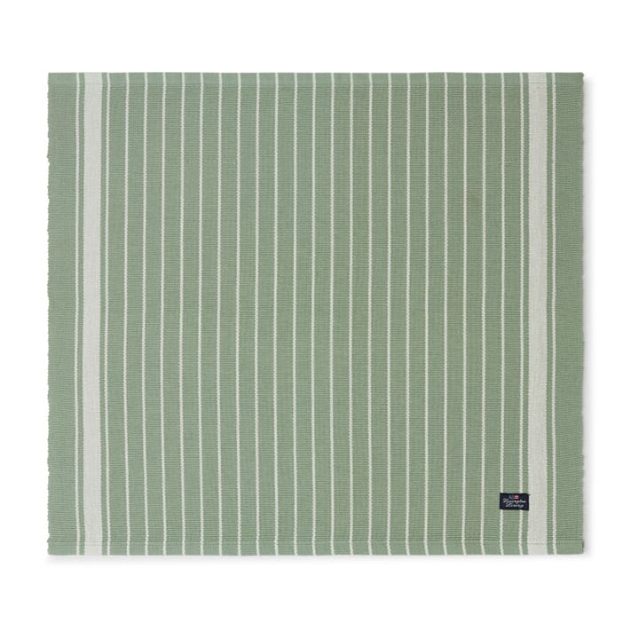 Striped Organic Cotton Rips spisebrikke 40 x 50 cm - Green-white - Lexington