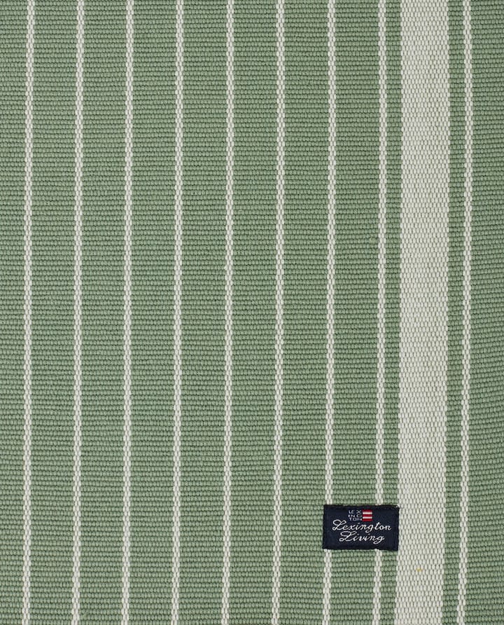 Striped Organic Cotton Rips spisebrikke 40 x 50 cm - Green-white - Lexington