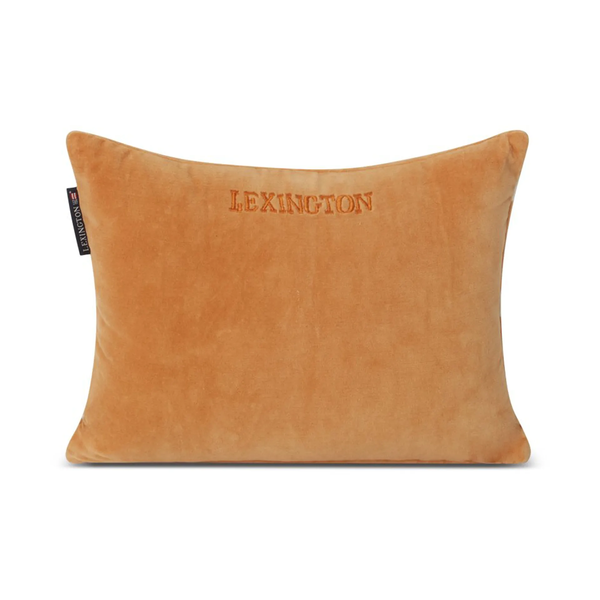 Striped Organic Cotton Velvet pute 30 x 40 cm, Mustard-light beige Lexington