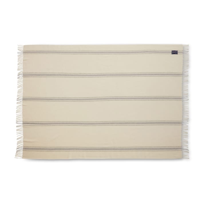 Striped Recycled ullpledd 130 x 170 cm - Offwhite-grå - Lexington