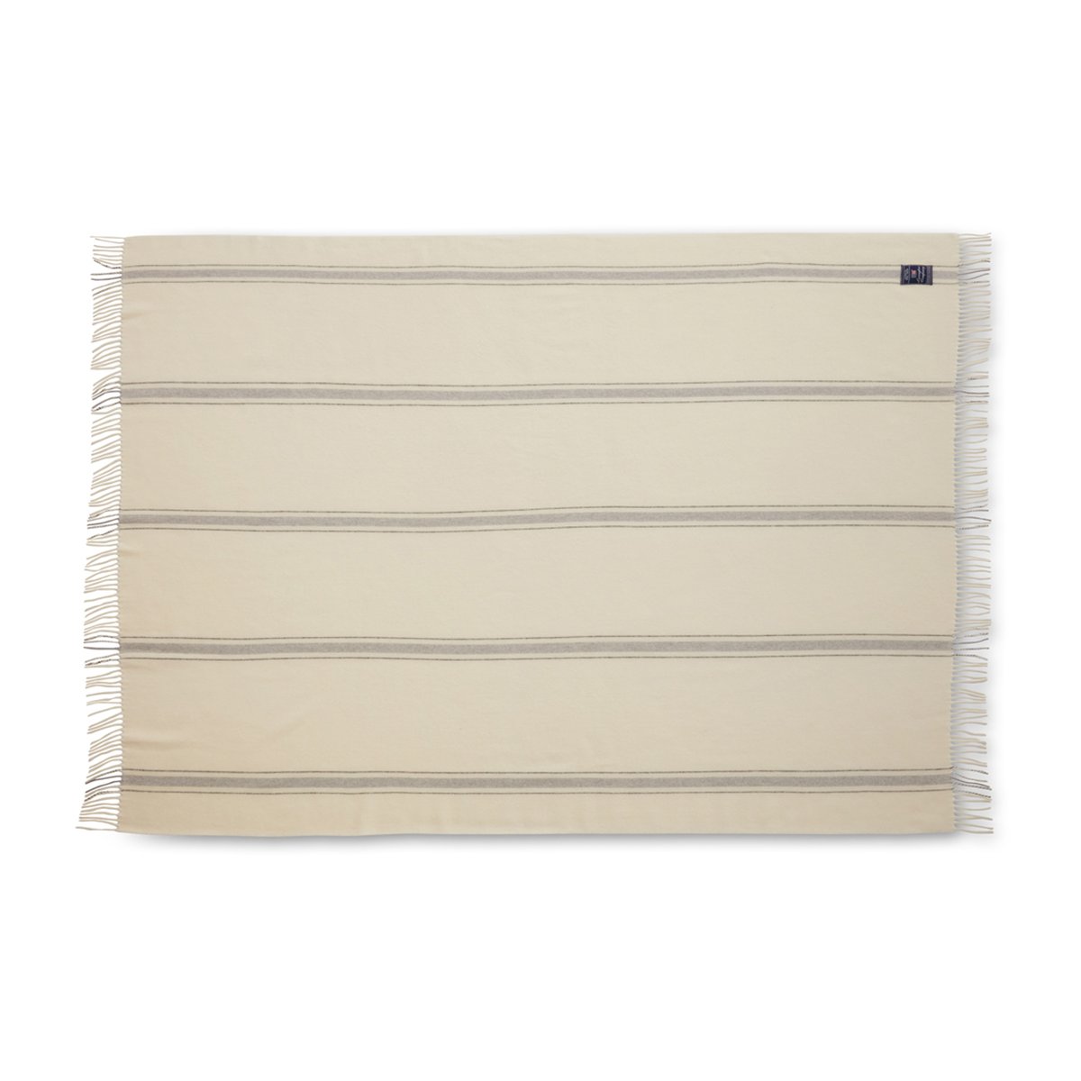 Bilde av Lexington Striped Recycled ullpledd 130 x 170 cm Offwhite-grå