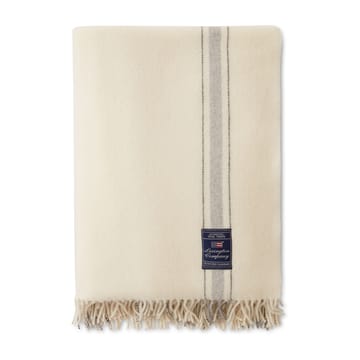 Striped Recycled ullpledd 130 x 170 cm - Offwhite-grå - Lexington