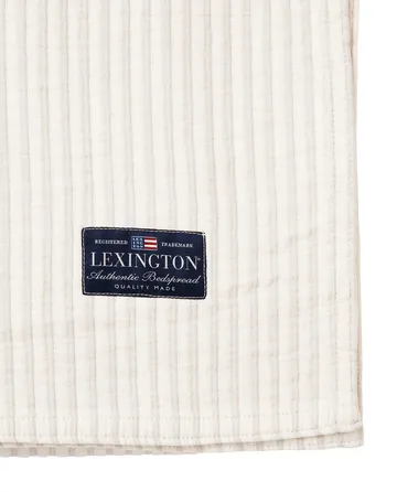 Striped Reversable Organic Cotton sengeteppe 260x240 cm - Off white - Lexington