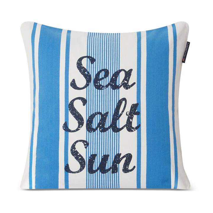 Striped Sea Salt Sun putetrekk 50 x 50 cm, Blå-hvit Lexington