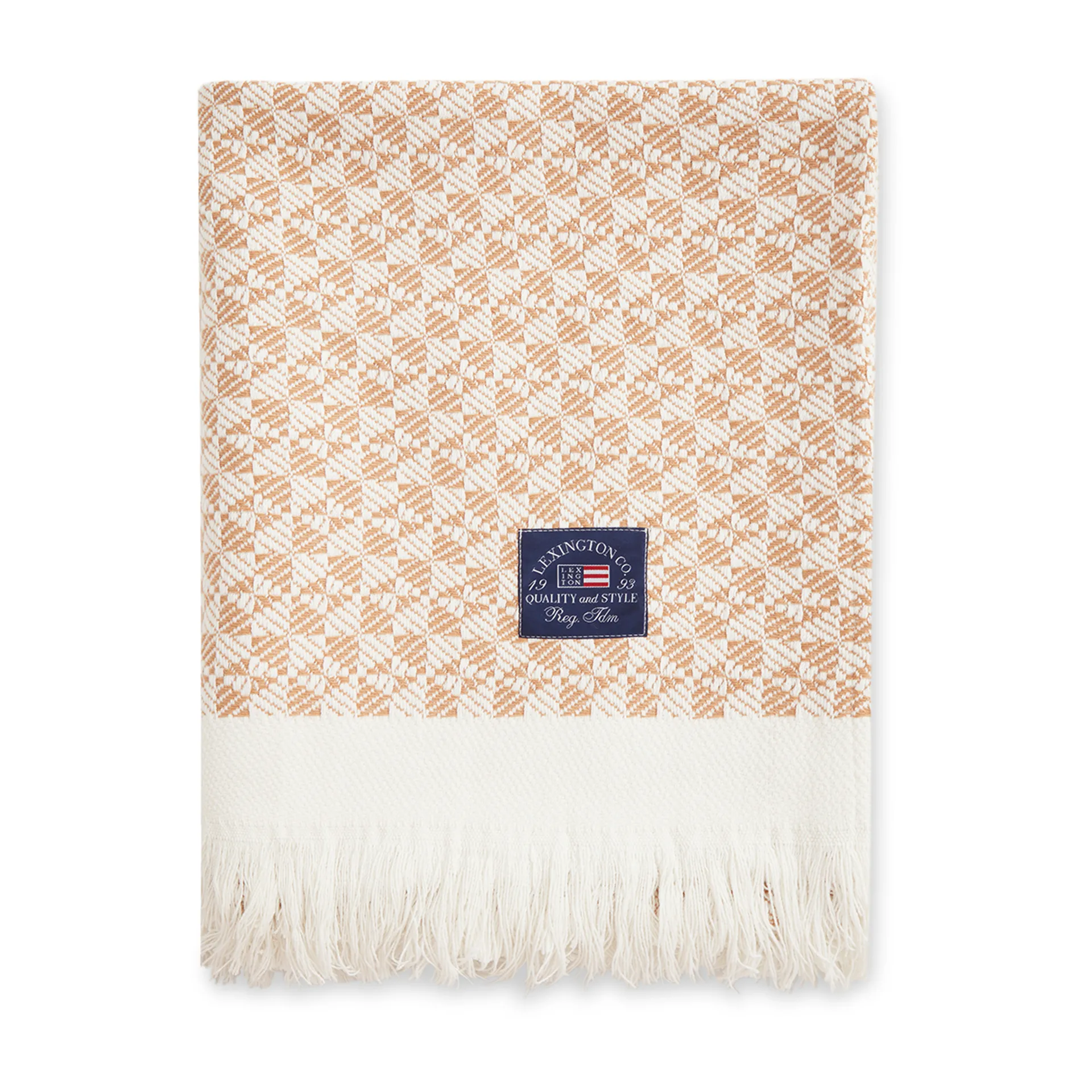 Striped Structured Recycled bomullspledd 130 x 170 cm
, Beige-hvit Lexington