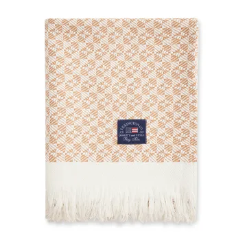 Striped Structured Recycled bomullspledd 130 x 170 cm
 - Beige-hvit - Lexington