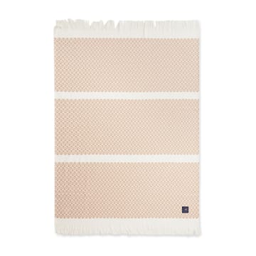 Striped Structured Recycled bomullspledd 130 x 170 cm
 - Beige-hvit - Lexington