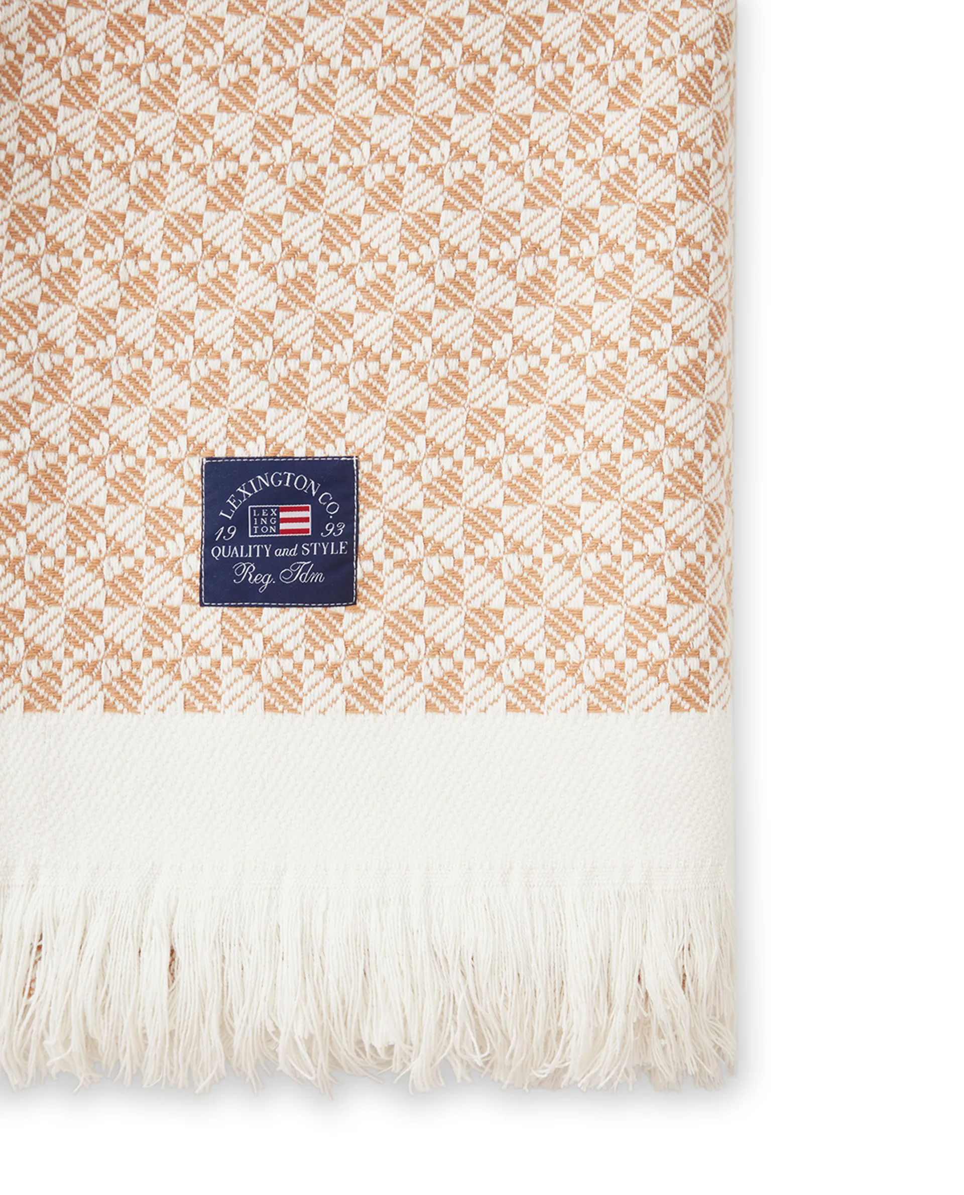 Striped Structured Recycled bomullspledd 130 x 170 cm
, Beige-hvit Lexington