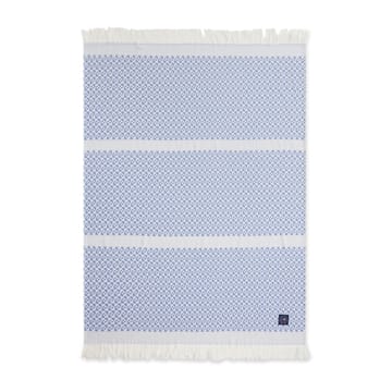 Striped Structured Recycled bomullspledd 130 x 170 cm
 - Blå-hvit - Lexington