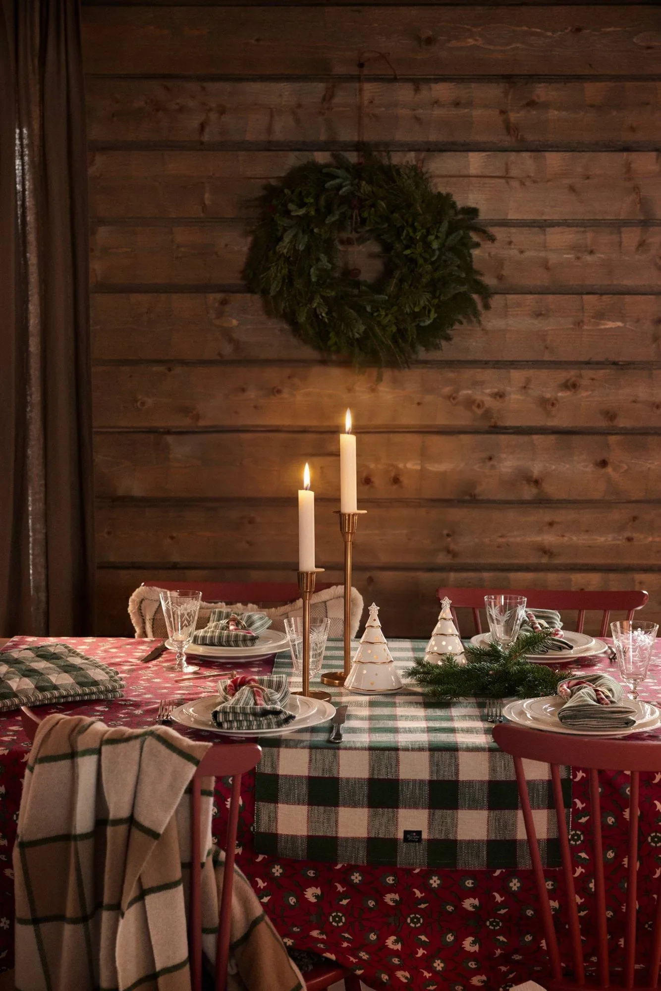 Stripete linservietter, Green-lys beige, 50x50 cm Lexington