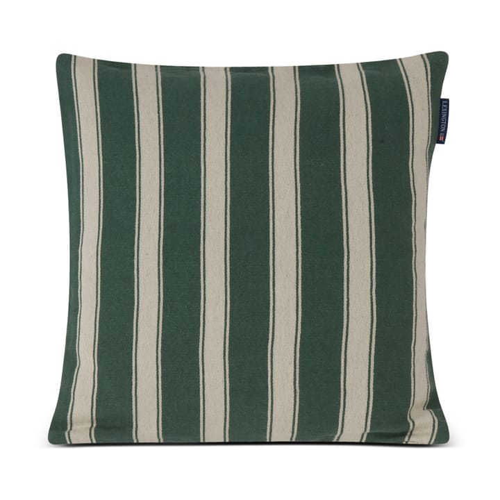 Structured Striped Linen Cotton putetrekk 50 x 50 cm - Green-beige - Lexington