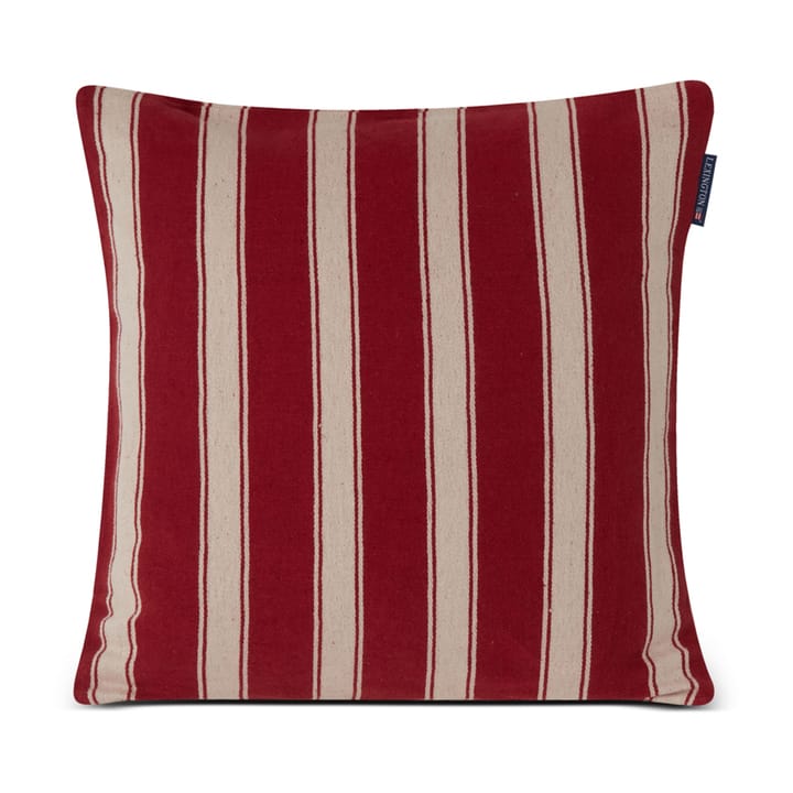 Structured Striped Linen Cotton putetrekk 50 x 50 cm, Red-beige Lexington