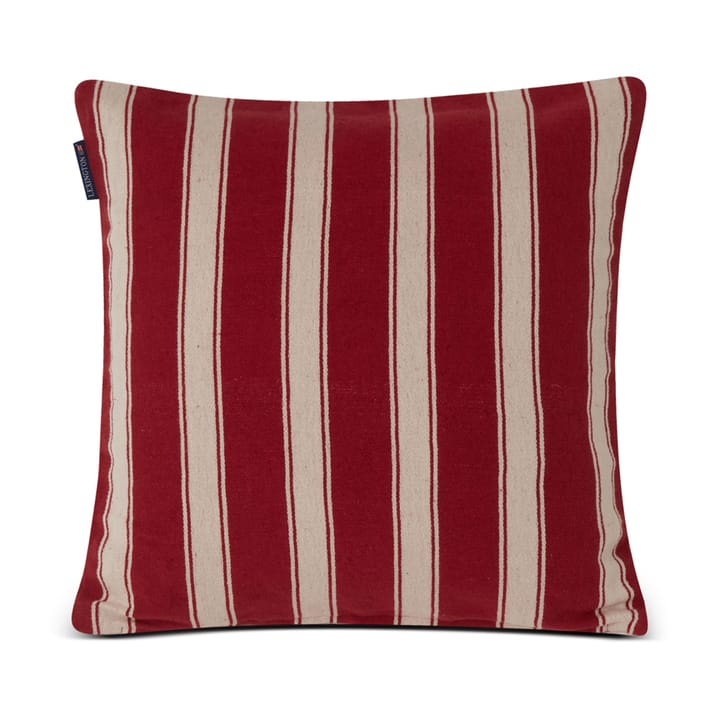 Structured Striped Linen Cotton putetrekk 50 x 50 cm, Red-beige Lexington