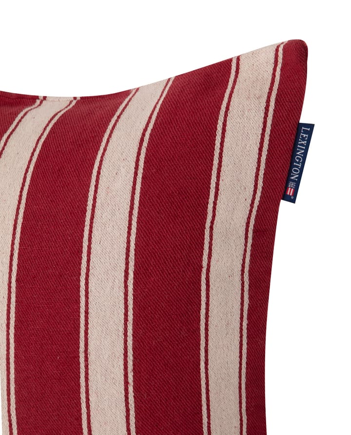 Structured Striped Linen Cotton putetrekk 50 x 50 cm, Red-beige Lexington