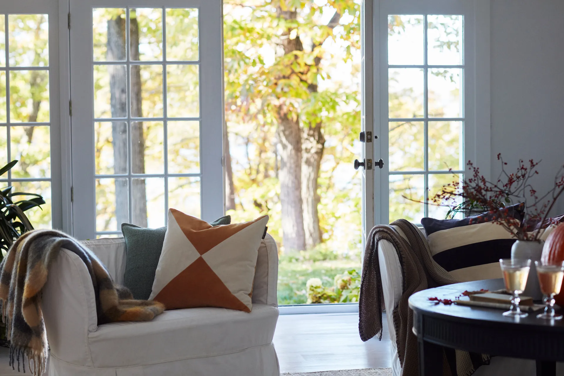 Structured Wool Cotton miks putetrekk 50 x 50 cm, Green Lexington