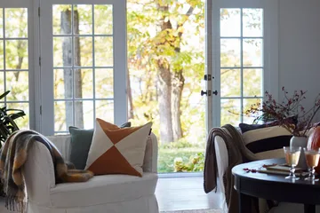 Structured Wool Cotton miks putetrekk 50 x 50 cm - Green - Lexington