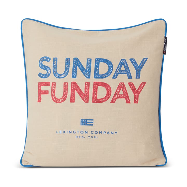 Sunday Funday Printed putetrekk 50 x 50 cm - Beige-blå-rosa - Lexington